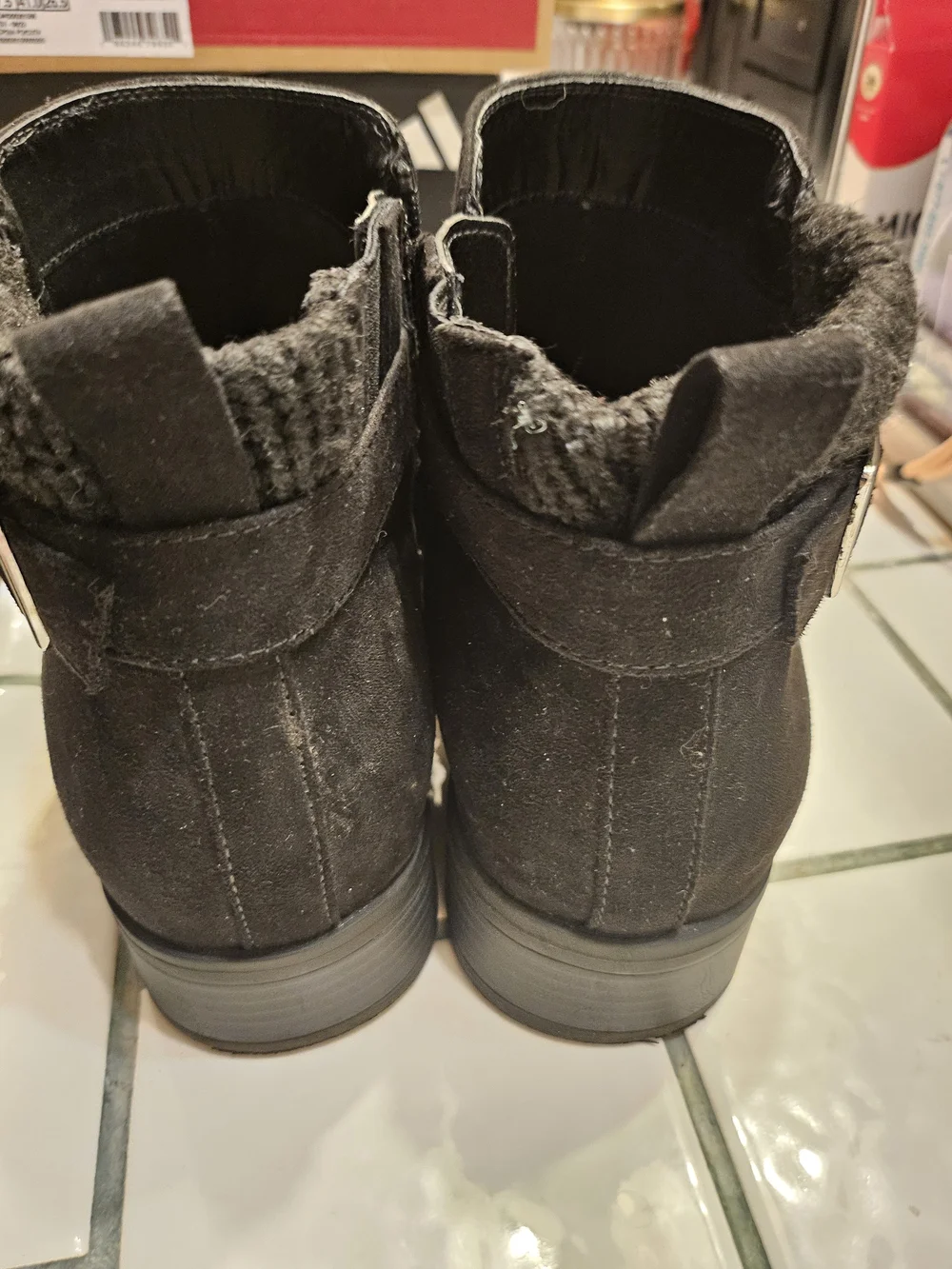 Torrid Black Suede Knit-Cuff Ankle Boots 9.5 WW – Inside Zipper